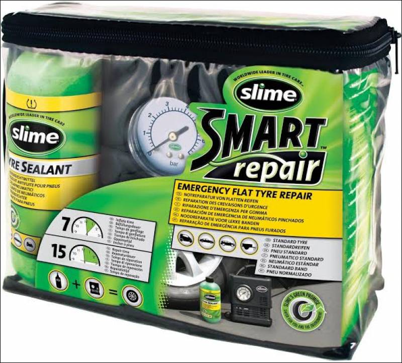 Kit Ripara Pneumatici "Slime" Compressore E Liquido 473Ml